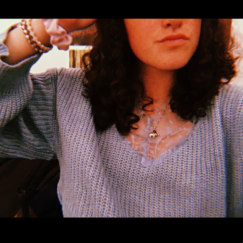 Blue vneck sweater